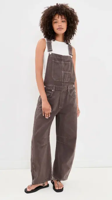Free People Good uck Overalls CHOCOATE MOUSSE | Thumbnail 2 Free People Good uck Overalls CHOCOATE MOUSSE | Thumbnail 2