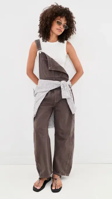 Free People Good uck Overalls CHOCOATE MOUSSE | Thumbnail 5 Free People Good uck Overalls CHOCOATE MOUSSE | Thumbnail 5