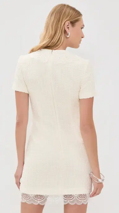 Self Portrait Lace Trim Mini Dress Cream | Thumbnail 3 Self Portrait Lace Trim Mini Dress Cream | Thumbnail 3