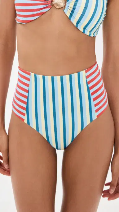 MINKPINK Aurora High Waisted Bikini Bottoms pliced Stripe | Thumbnail 2 MINKPINK Aurora High Waisted Bikini Bottoms pliced Stripe | Thumbnail 2