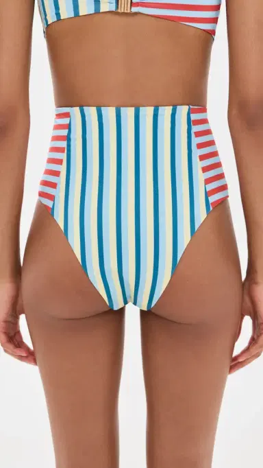 MINKPINK Aurora High Waisted Bikini Bottoms pliced Stripe | Thumbnail 3 MINKPINK Aurora High Waisted Bikini Bottoms pliced Stripe | Thumbnail 3