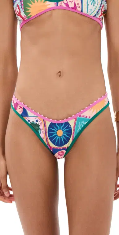 Agua Bendita Avy Hand Embroidered Reversible Bikini Bottoms Multicolor S | Thumbnail 1 Agua Bendita Avy Hand Embroidered Reversible Bikini Bottoms Multicolor S | Thumbnail 1
