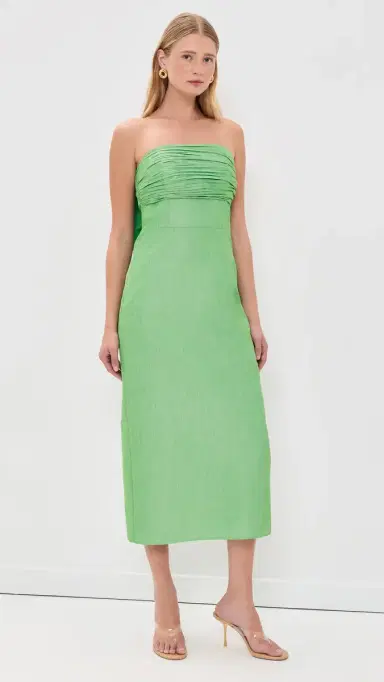 Shoshanna Katerina Midi Dress Verde 0 | Thumbnail 2 Shoshanna Katerina Midi Dress Verde 0 | Thumbnail 2