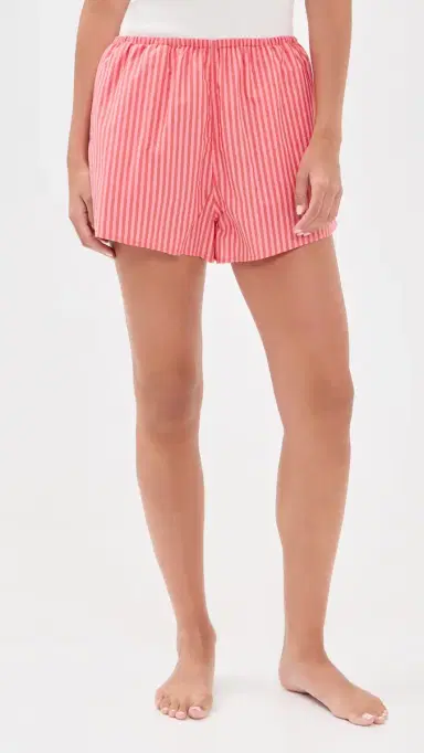 Lunya Airy Cotton Shorts unset tripe | Thumbnail 2 Lunya Airy Cotton Shorts unset tripe | Thumbnail 2
