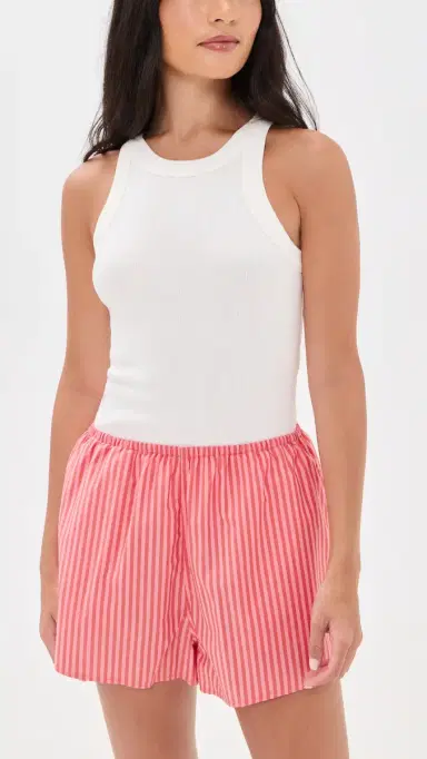 Lunya Airy Cotton Shorts unset tripe | Thumbnail 5 Lunya Airy Cotton Shorts unset tripe | Thumbnail 5