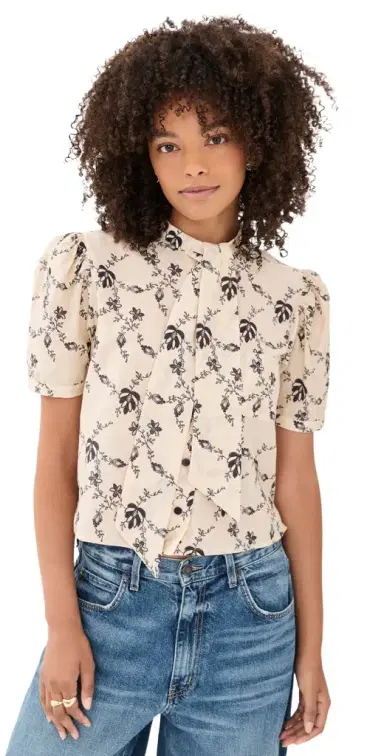 Alix of Bohemia Chance hadow Lace Shirt Off-White | Thumbnail 1 Alix of Bohemia Chance hadow Lace Shirt Off-White | Thumbnail 1