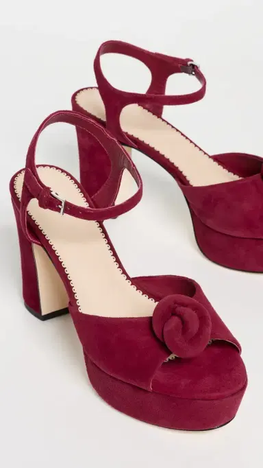 Cinq à Sept Arianna Suede Platform Sandals berrywine 39 | Thumbnail 4 Cinq à Sept Arianna Suede Platform Sandals berrywine 39 | Thumbnail 4