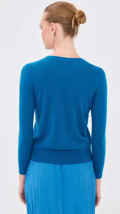Tibi ercerized Wool Shrunken Cardigan Bright Blue | Thumbnail 3 Tibi ercerized Wool Shrunken Cardigan Bright Blue | Thumbnail 3