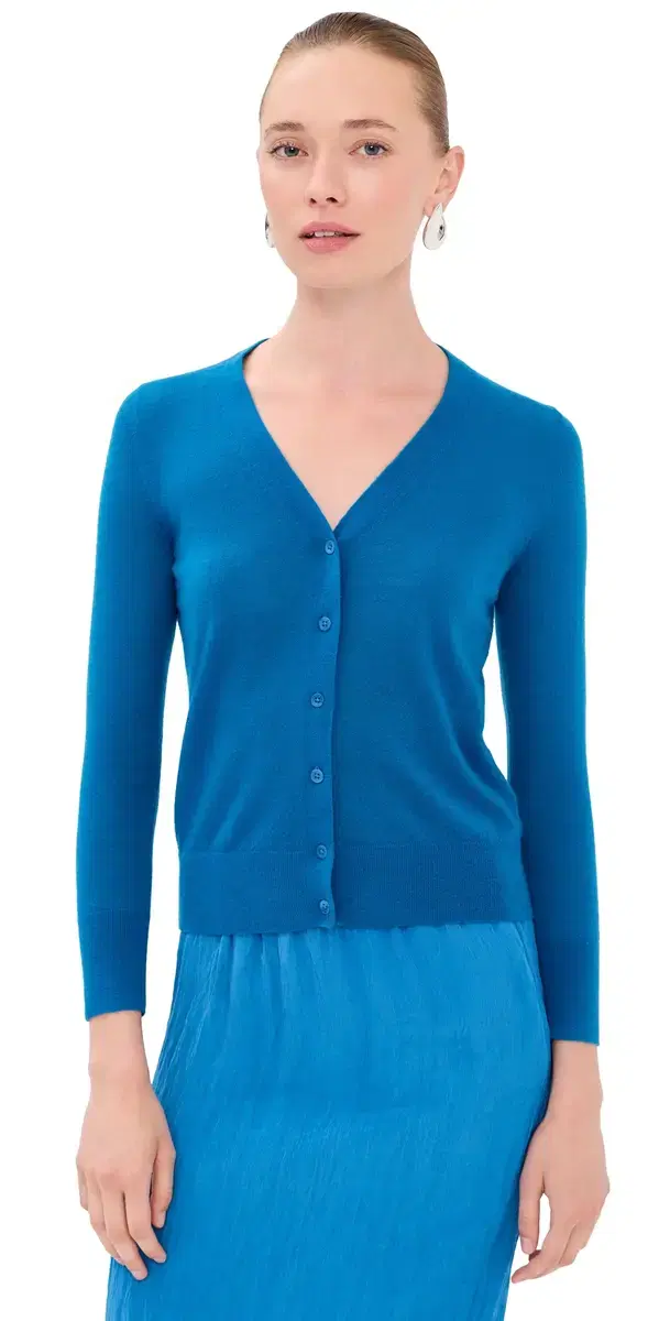 ercerized Wool Shrunken Cardigan Bright Blue ercerized Wool Shrunken Cardigan Bright Blue