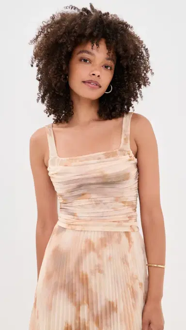 L'Agence Rasha Shirred Tank Frappe Multi Tie Dye | Thumbnail 2 L'Agence Rasha Shirred Tank Frappe Multi Tie Dye | Thumbnail 2