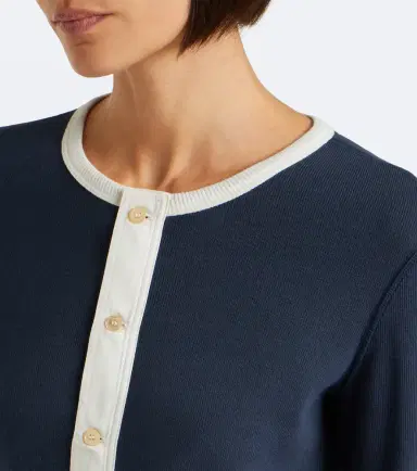 Chloé Chloé Ribbed-knit cotton jersey Henley shirt | Thumbnail 4 Chloé Chloé Ribbed-knit cotton jersey Henley shirt | Thumbnail 4