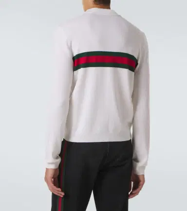 Gucci Web Stripe cashmere polo shirt | Thumbnail 2 Gucci Web Stripe cashmere polo shirt | Thumbnail 2