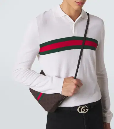 Gucci Web Stripe cashmere polo shirt | Thumbnail 3 Gucci Web Stripe cashmere polo shirt | Thumbnail 3