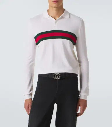 Gucci Web Stripe cashmere polo shirt | Thumbnail 4 Gucci Web Stripe cashmere polo shirt | Thumbnail 4