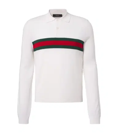 Gucci Web Stripe cashmere polo shirt | Thumbnail 1 Gucci Web Stripe cashmere polo shirt | Thumbnail 1