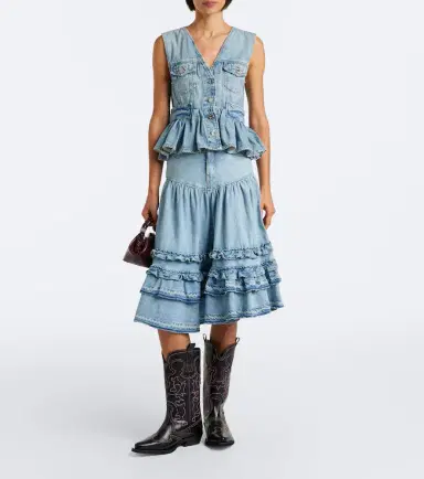 Ganni Peplum denim top | Thumbnail 3 Ganni Peplum denim top | Thumbnail 3