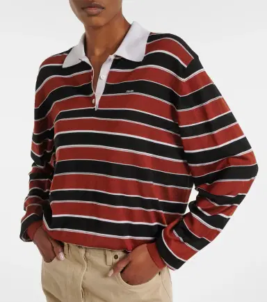 Prada Striped silk polo shirt | Thumbnail 2 Prada Striped silk polo shirt | Thumbnail 2