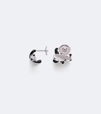 Yvonne Léon Yvonne Léon Panda 9kt white gold earrings with diamonds | Thumbnail 2 Yvonne Léon Yvonne Léon Panda 9kt white gold earrings with diamonds | Thumbnail 2