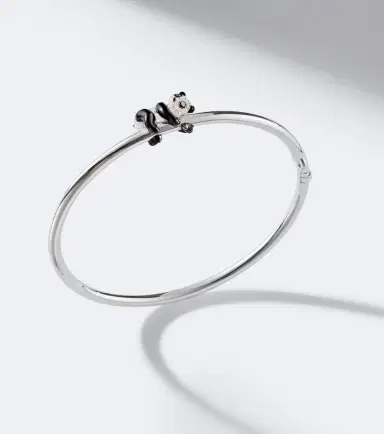 Yvonne Léon Yvonne Léon Panda 9kt white gold bangle with diamonds | Thumbnail 5 Yvonne Léon Yvonne Léon Panda 9kt white gold bangle with diamonds | Thumbnail 5