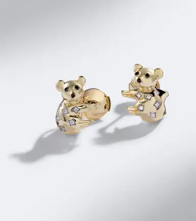 Yvonne Léon Yvonne Léon Koala 9kt gold earrings with diamonds | Thumbnail 5 Yvonne Léon Yvonne Léon Koala 9kt gold earrings with diamonds | Thumbnail 5