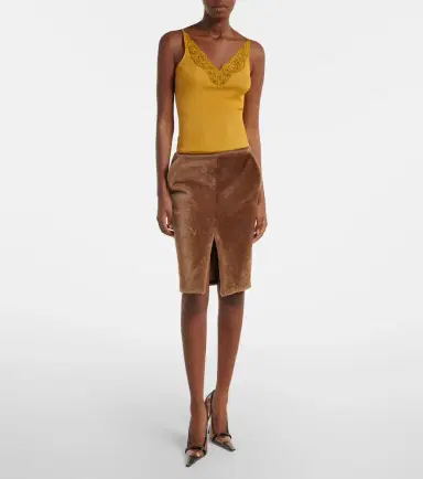Saint Laurent Shearling pencil skirt | Thumbnail 2 Saint Laurent Shearling pencil skirt | Thumbnail 2