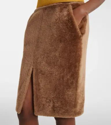 Saint Laurent Shearling pencil skirt | Thumbnail 3 Saint Laurent Shearling pencil skirt | Thumbnail 3