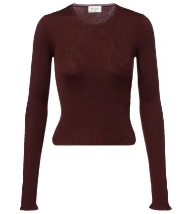 Saint Laurent Ribbed-knit wool, cashmere, and silk top | Thumbnail 1 Saint Laurent Ribbed-knit wool, cashmere, and silk top | Thumbnail 1