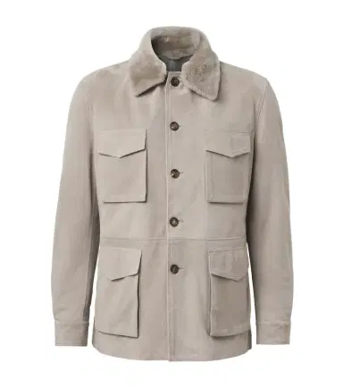 ELEVENTY Shearling-trimmed suede field jacket | Thumbnail 1 ELEVENTY Shearling-trimmed suede field jacket | Thumbnail 1