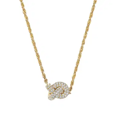 Stephanie Gottlieb Token Knot Pave Necklace | Thumbnail 1 Stephanie Gottlieb Token Knot Pave Necklace | Thumbnail 1
