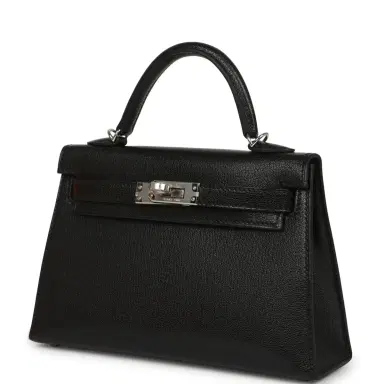 HERMÈS Hermes "Clou De Coeur" Kelly Sellier 20 Black Chevre Chamkila Palladium Hardware | Thumbnail 5 HERMÈS Hermes "Clou De Coeur" Kelly Sellier 20 Black Chevre Chamkila Palladium Hardware | Thumbnail 5