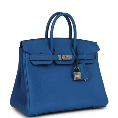 HERMÈS Hermes Birkin 25 Bleu Zellige Togo Palladium Hardware | Thumbnail 2 HERMÈS Hermes Birkin 25 Bleu Zellige Togo Palladium Hardware | Thumbnail 2