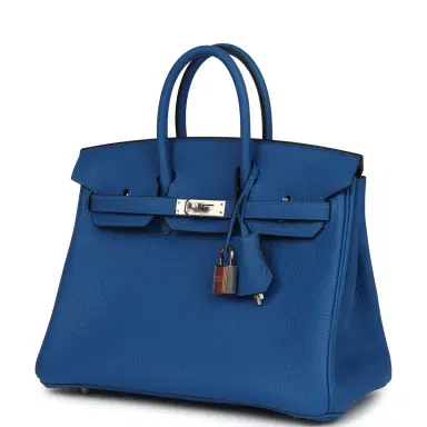 HERMÈS Hermes Birkin 25 Bleu Zellige Togo Palladium Hardware | Thumbnail 5 HERMÈS Hermes Birkin 25 Bleu Zellige Togo Palladium Hardware | Thumbnail 5