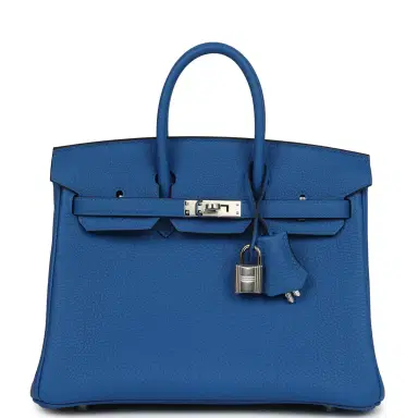 HERMÈS Hermes Birkin 25 Bleu Zellige Togo Palladium Hardware | Thumbnail 1 HERMÈS Hermes Birkin 25 Bleu Zellige Togo Palladium Hardware | Thumbnail 1