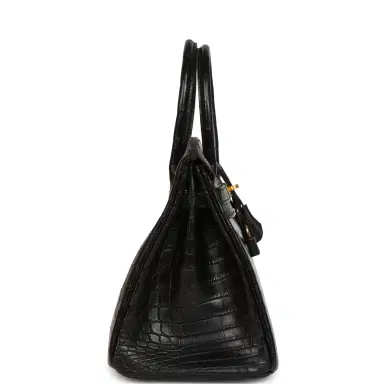 HERMÈS Hermes Birkin 30 Black Matte Niloticus Crocodile Gold Hardware | Thumbnail 3 HERMÈS Hermes Birkin 30 Black Matte Niloticus Crocodile Gold Hardware | Thumbnail 3