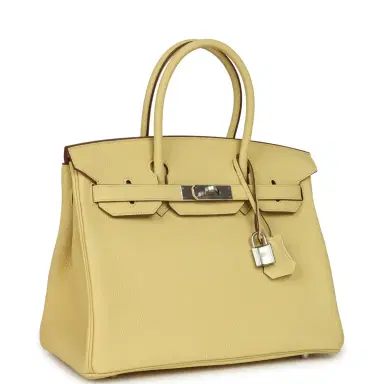 HERMÈS Hermes Birkin 30 Jaune Poussin Togo Palladium Hardware | Thumbnail 2 HERMÈS Hermes Birkin 30 Jaune Poussin Togo Palladium Hardware | Thumbnail 2
