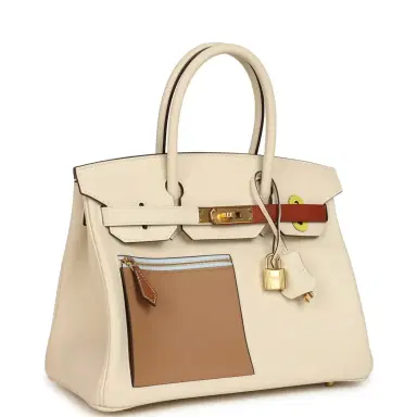 HERMÈS Hermes Colormatic Birkin 30 Nata, Lime, Chai, Cuivre and Bleu Brume Swift Gold Hardware | Thumbnail 2 HERMÈS Hermes Colormatic Birkin 30 Nata, Lime, Chai, Cuivre and Bleu Brume Swift Gold Hardware | Thumbnail 2