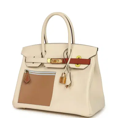 HERMÈS Hermes Colormatic Birkin 30 Nata, Lime, Chai, Cuivre and Bleu Brume Swift Gold Hardware | Thumbnail 5 HERMÈS Hermes Colormatic Birkin 30 Nata, Lime, Chai, Cuivre and Bleu Brume Swift Gold Hardware | Thumbnail 5
