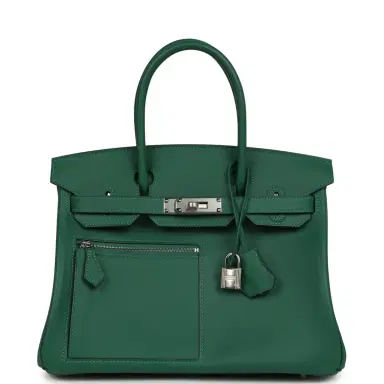 HERMÈS Hermes Colormatic Birkin 30 Vert Moyen Swift Palladium Hardware | Thumbnail 1 HERMÈS Hermes Colormatic Birkin 30 Vert Moyen Swift Palladium Hardware | Thumbnail 1