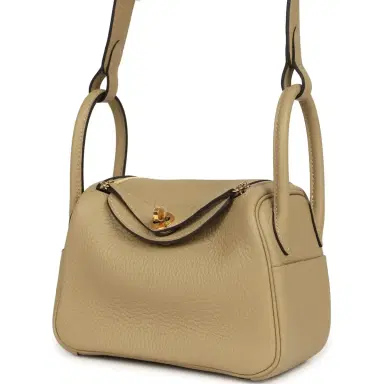 HERMÈS Hermes Mini Lindy II Trench Clemence Gold Hardware | Thumbnail 5 HERMÈS Hermes Mini Lindy II Trench Clemence Gold Hardware | Thumbnail 5