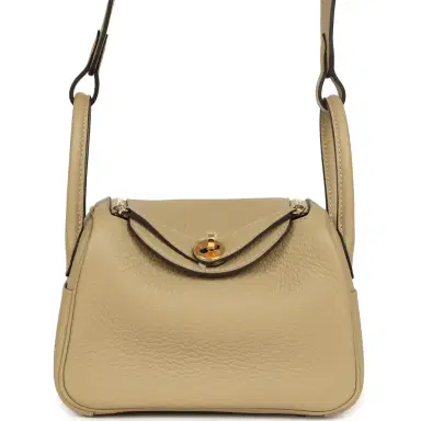 HERMÈS Hermes Mini Lindy II Trench Clemence Gold Hardware | Thumbnail 1 HERMÈS Hermes Mini Lindy II Trench Clemence Gold Hardware | Thumbnail 1