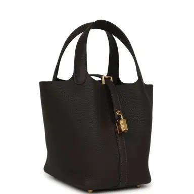 HERMÈS Hermes Picotin Lock 18 Bai Brun Clemence Gold Hardware | Thumbnail 2 HERMÈS Hermes Picotin Lock 18 Bai Brun Clemence Gold Hardware | Thumbnail 2