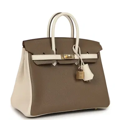 HERMÈS Hermes Special Order (HSS) Birkin 25 Etoupe and Nata Chevre Mysore Permabrass Hardware | Thumbnail 2 HERMÈS Hermes Special Order (HSS) Birkin 25 Etoupe and Nata Chevre Mysore Permabrass Hardware | Thumbnail 2