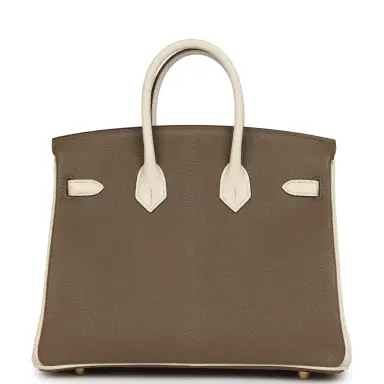 HERMÈS Hermes Special Order (HSS) Birkin 25 Etoupe and Nata Chevre Mysore Permabrass Hardware | Thumbnail 4 HERMÈS Hermes Special Order (HSS) Birkin 25 Etoupe and Nata Chevre Mysore Permabrass Hardware | Thumbnail 4
