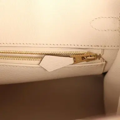 HERMÈS Hermes Special Order (HSS) Birkin 25 Etoupe and Nata Chevre Mysore Permabrass Hardware | Thumbnail 9 HERMÈS Hermes Special Order (HSS) Birkin 25 Etoupe and Nata Chevre Mysore Permabrass Hardware | Thumbnail 9