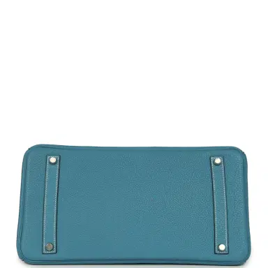 HERMÈS Vintage Hermes Birkin 35 Blue Jean Togo Palladium Hardware | Thumbnail 6 HERMÈS Vintage Hermes Birkin 35 Blue Jean Togo Palladium Hardware | Thumbnail 6