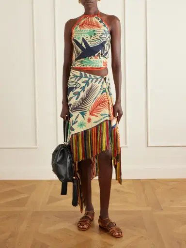 Etro Asymmetric Fringed Printed Silk-twill Mini Skirt | Thumbnail 2 Etro Asymmetric Fringed Printed Silk-twill Mini Skirt | Thumbnail 2
