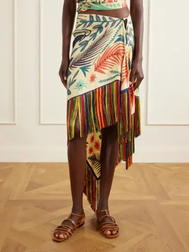 Etro Asymmetric Fringed Printed Silk-twill Mini Skirt | Thumbnail 3 Etro Asymmetric Fringed Printed Silk-twill Mini Skirt | Thumbnail 3