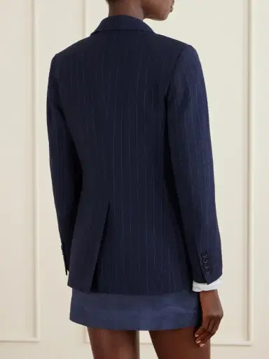 Max Mara Pinstriped Wool-blend Seersucker Blazer | Thumbnail 3 Max Mara Pinstriped Wool-blend Seersucker Blazer | Thumbnail 3