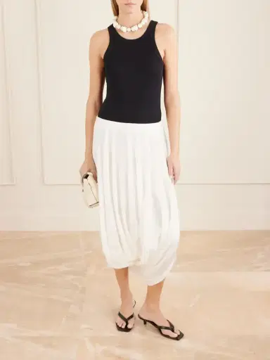 TOTEME Cocoon Draped Lyocell And Cotton-blend Maxi Skirt | Thumbnail 2 TOTEME Cocoon Draped Lyocell And Cotton-blend Maxi Skirt | Thumbnail 2