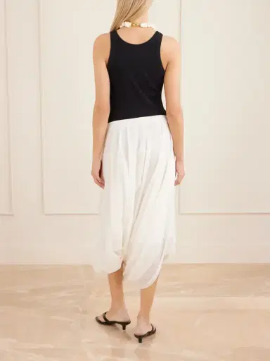 TOTEME Cocoon Draped Lyocell And Cotton-blend Maxi Skirt | Thumbnail 3 TOTEME Cocoon Draped Lyocell And Cotton-blend Maxi Skirt | Thumbnail 3